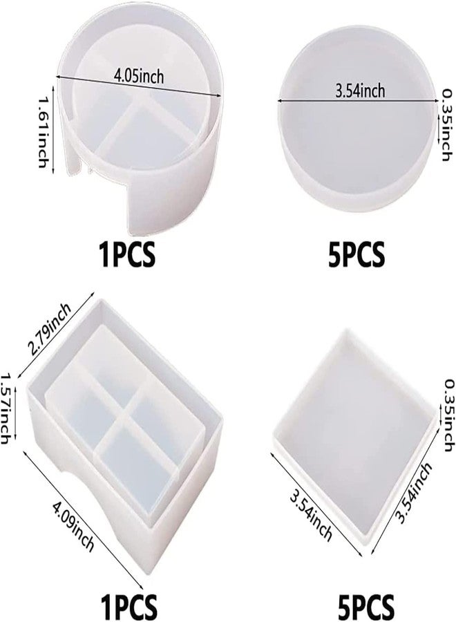 Jubilant Coaster Resin Molds, 12 Pieces Coaster Silicone Molds with Storage Box Mold for Epoxy Resin DIY Cups Mats - Image 3